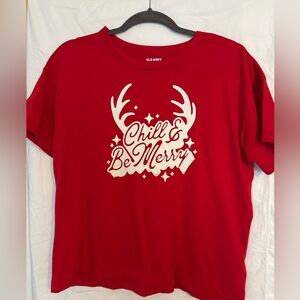 Old Navy Red Tee - Chill & Be Merry